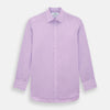 View 1 of product The Turnbull & Asser Purple Pink Mayfair Shirt is a men's formal, long-sleeve button-up with a classic collar and buttoned cuffs, shown in light purple against a plain white background.