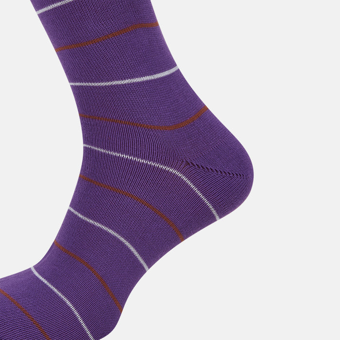 Purple Striped Mid-Length Socks Image 3
