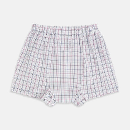 Purple and Orange Multi Graph Check Godfrey Boxer Shorts Image 1