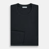View 5 of product The Turnbull & Asser Charcoal Long-Sleeve T-shirt, featuring a classic crew neck, is displayed flat on a white background, showcasing its versatile style for men's fashion.
