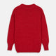 The Red Lewis Guernsey Knitted Jumper by Turnbull & Asser is a bright red wool-cotton, long-sleeve jumper with a round neckline, ribbed cuffs, and ribbed hem, shown against a white background.
