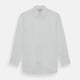 The Turnbull & Asser Plain White Cotton Shirt features a T&A collar and double cuffs, shown flat on a white background—ideal for pairing with standout ties or achieving a minimalist look.