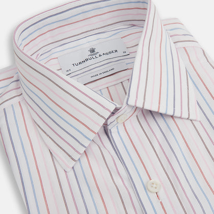 Pink and Blue Multi Double Pinstripe Mayfair Shirt Image 1