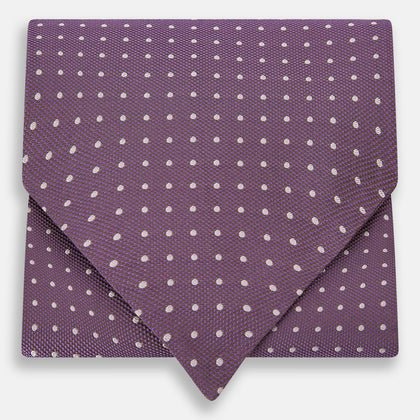 Lilac and Violet Micro Dot Silk Cravat