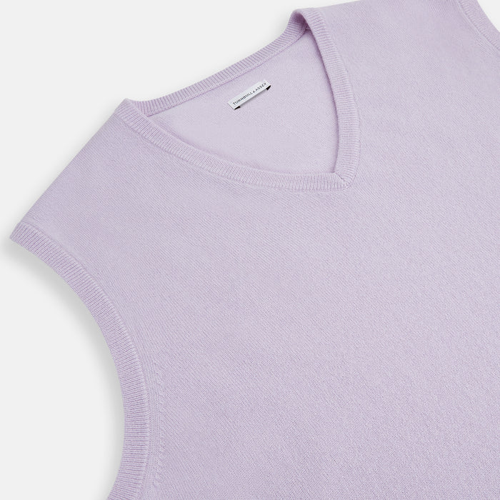 Lilac Cashmere V-Neck Vest Image 1