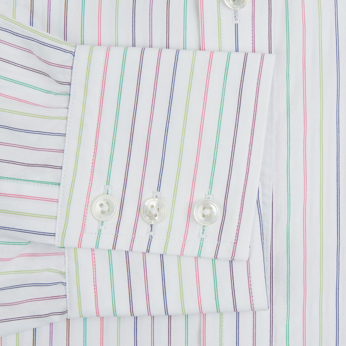 Multicoloured Double Pinstripe Mayfair Shirt Image 10