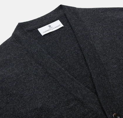 Charcoal Lachlan Cashmere Cardigan Image 1
