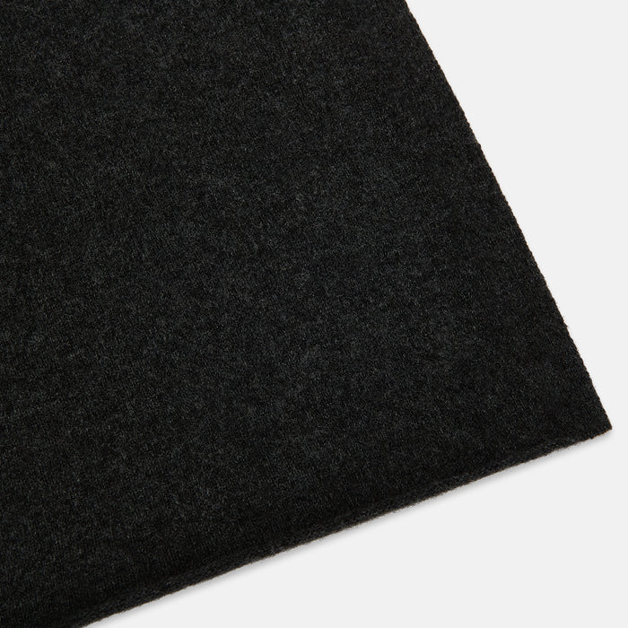 Plain Charcoal Cashmere Knitted Scarf Image 1