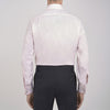 View 3 of product The Turnbull & Asser Pink Herringbone Superfine Cotton Shirt features a T&A collar, double cuffs, and clean-cut design, displayed neatly folded against a white background.