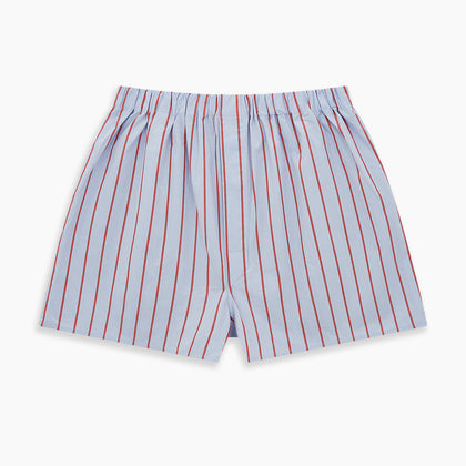 Pale Blue And Red Pinstripe Godfrey Boxer Shorts Image 2