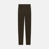 View 11 of product A pair of straight-leg Moss Green Winston Trousers by Turnbull & Asser in high-twist cotton with belt loops, button closure, and side pockets, displayed on a plain white background.