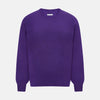 View 1 of product The Turnbull & Asser Purple Merino Round Neck Jumper, a classic men’s knitwear piece, is shown against a white background.