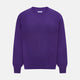 The Turnbull & Asser Purple Merino Round Neck Jumper, a classic men’s knitwear piece, is shown against a white background.