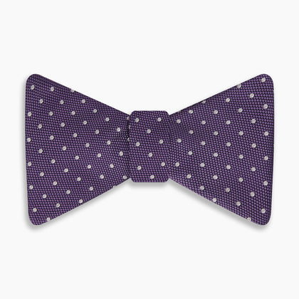 Lilac and Royal Purple Micro Dot Silk Bow Tie Image 3