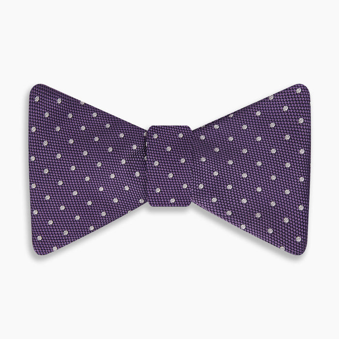 Lilac and Royal Purple Micro Dot Silk Bow Tie Image 3