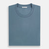 View 5 of product The Turnbull & Asser Pale Blue Short-Sleeve T-shirt features a crew neck and plain design, ideal for everyday wear. Shown flat on a white background.