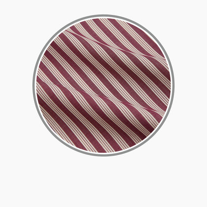Burgundy Multi Stripe Wool Fabric Image 2