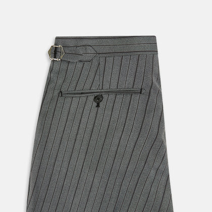 Grey Multi Pinstripe Morning Dress Trousers Image 4