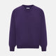 The Turnbull & Asser Purple Cashmere V-neck Jumper features long sleeves with ribbed cuffs and hem—a classic knitwear piece for effortless layering, shown against a white background.
