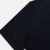 View 4 of product The Turnbull & Asser Navy Short-sleeve Fitted T-Shirt, featuring a simple crew neckline and no visible logos or designs, is shown from the front on a white background—ideal for smart casual looks.