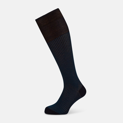 Navy/Blue Thin Striped Long Socks