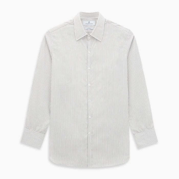 Coffee and Grey Shadow Pinstripe Westminster Shirt Image 8