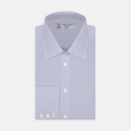 Blue Grid Check Cotton Fabric Image 1