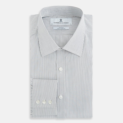 Midnight Blue Fine Track Stripe Mayfair Shirt Image 4