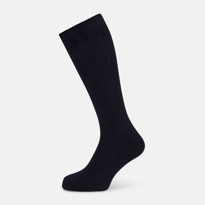Navy Organic Cotton Mid-Length Socks