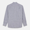 View 5 of product The Turnbull & Asser Grey Multi Check Cotton Tailored Fit Shelton Shirt is neatly laid flat on a white background.