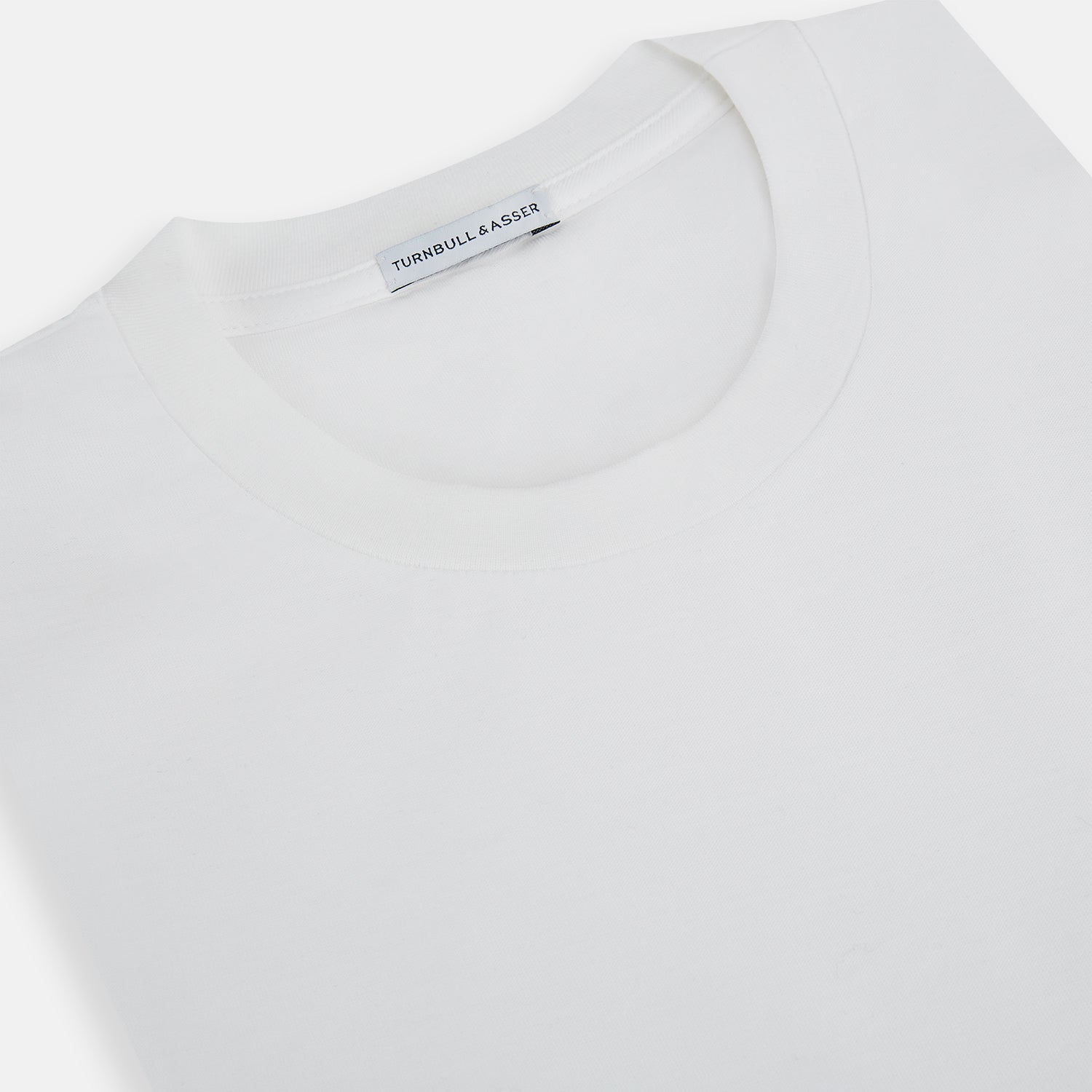 View 2 of product Turnbull & Asser’s White Short-Sleeve T-shirt, shown on a white background, features a classic crew neck and minimalist design without logos or patterns—ideal for versatile everyday wear.