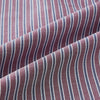 View 8 of product The Turnbull & Asser Wine Ticking Stripe Westminster Shirt features red, blue, and white vertical pinstripes on white and is shown laid flat on a white surface.