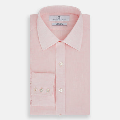 Pale Pink Linen Mayfair Shirt Image 4