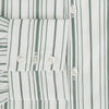 View 4 of product The SAGE GREEN MULTI STRIPE WESTMINSTER SHIRT by Turnbull & Asser features a classic collar, long sleeves, buttoned cuffs, relaxed fit, and vertical green and white stripes—embodying timeless British craftsmanship.