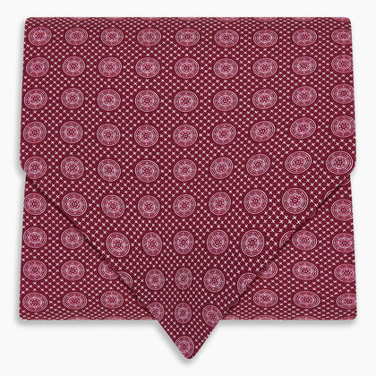 Burgundy Medallion Silk Cravat Image 4