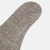 View 3 of product Turnbull & Asser Coffee Linen Mid-Length Sock—brown, textured heathered fabric, displayed upright on white. Ideal for comfortable everyday wear.