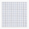 View 4 of product The Turnbull & Asser Hand Rolled Blue Grid Check Handkerchief features a classic blue and black grid on white cotton, neatly folded—a timeless gentleman's accessory.