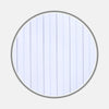 View 1 of product Close-up of Turnbull & Asser's Lilac, Blue and Navy Hairline Stripe Sea Island Quality Cotton Fabric, featuring evenly spaced thin pinstripes, displayed within a circular frame on a light gray background.
