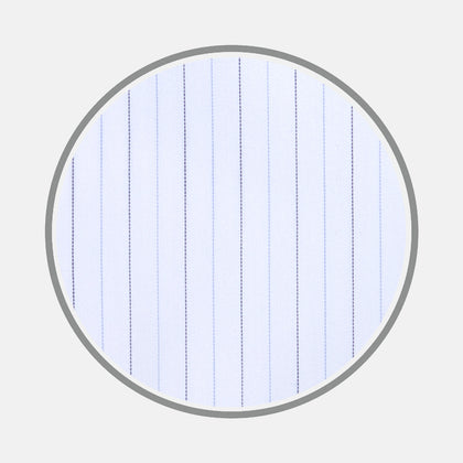 Lilac, Blue and Navy Hairline Stripe Sea Island Quality Cotton Fabric