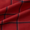 View 8 of product The Turnbull & Asser Dark Red Grid Check Windsor Shirt is a long-sleeved, button-up shirt with a dark red base and black and white grid pattern, displayed flat on a white background.