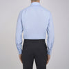 View 3 of product The Turnbull & Asser Light Blue End-on-End Shirt features a T&A collar and 3-button cuffs, neatly displayed against a plain white background—ideal for pairing with a navy suit.