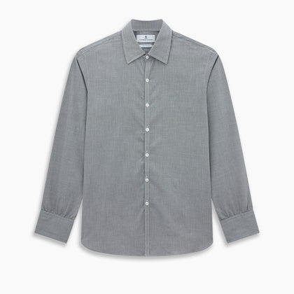 Grey and White Micro Check Westminster Shirt Image 8