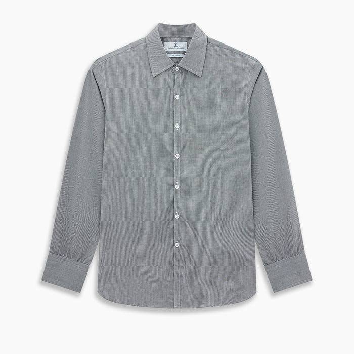 Grey and White Micro Check Westminster Shirt Image 8