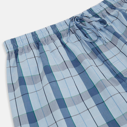 Blue Multi Check Pyjama Trousers Image 1