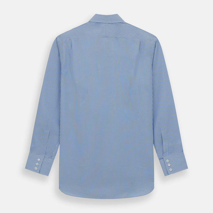 Light Blue Gingham Check Shirt with T&amp;A Collar and 3-Button Cuffs Image 4