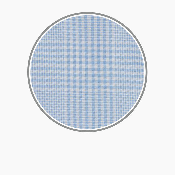Pale Blue Check Cotton Fabric Image 2
