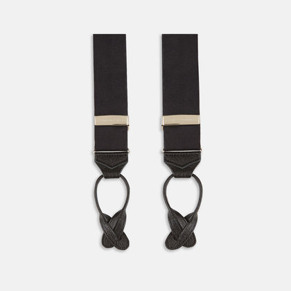 Black Herringbone Adjustable Silk Braces Image 3