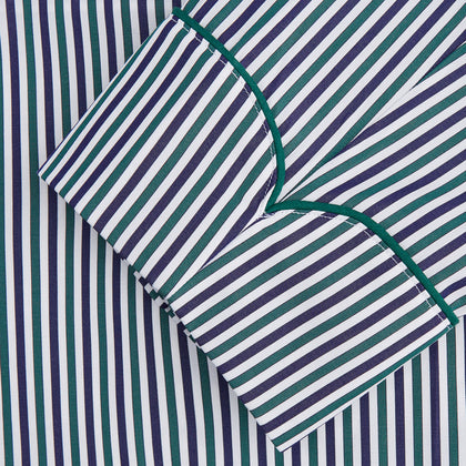 Green and Blue Stripe Cotton Arnold Gown Image 2