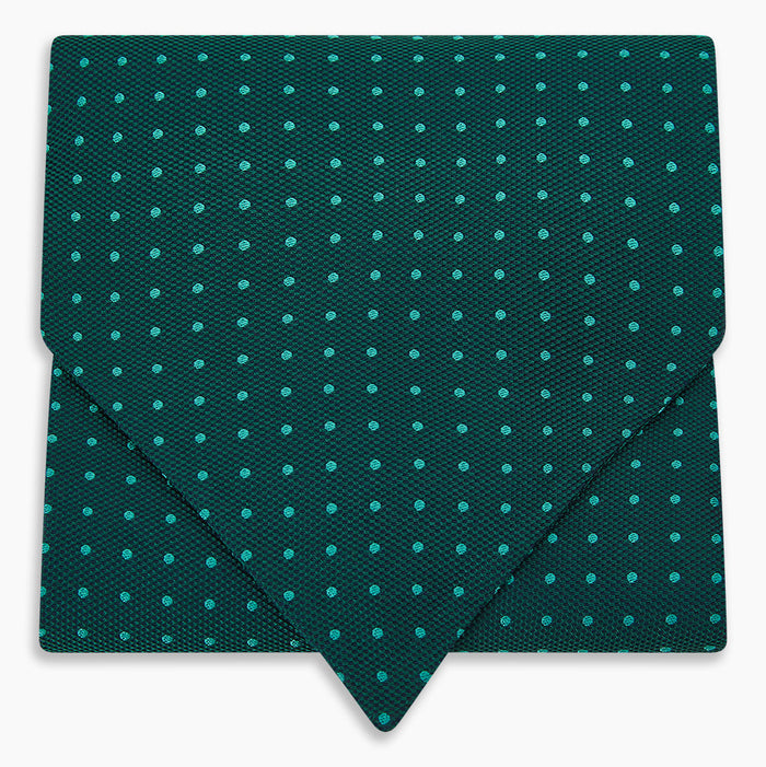 Turquoise and Forest Green Micro Dot Silk Cravat Image 4