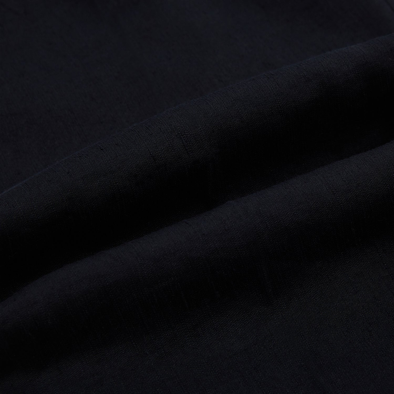 View 7 of product A pair of tailored, straight-leg Navy Linen Blend Henry Trousers by Turnbull & Asser with button and zip closure, displayed against a plain white background.